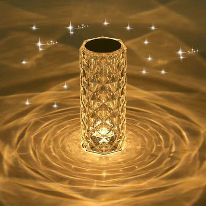 Rose Crystal Diamond Led Lamp - Rechargeable