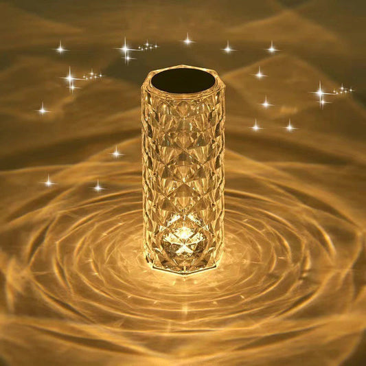 Rose Crystal Diamond Led Lamp - Rechargeable