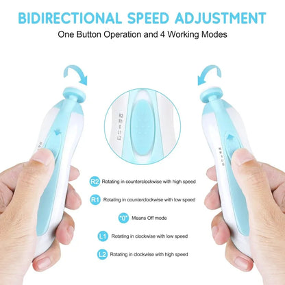 Electric Baby Nail clipper Kit with LED Light
