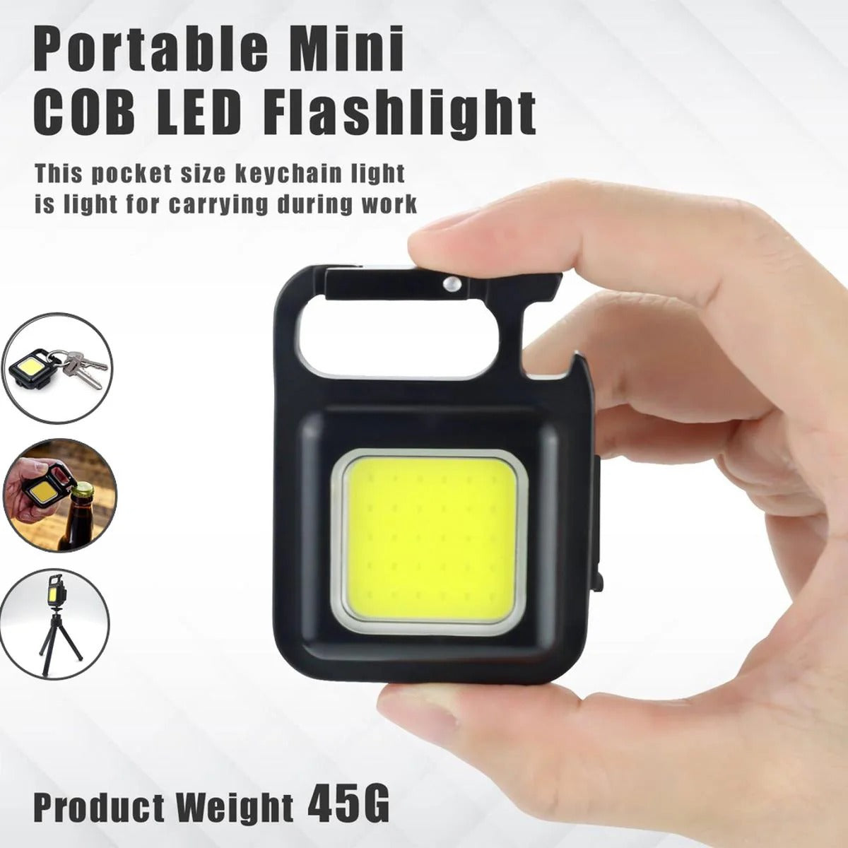 ⭐ COB Rechargeable Keychain Light – Ultra Bright, Portable & Multi-Functional