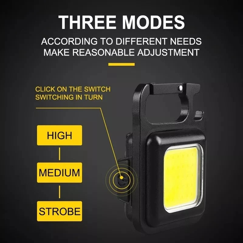 ⭐ COB Rechargeable Keychain Light – Ultra Bright, Portable & Multi-Functional
