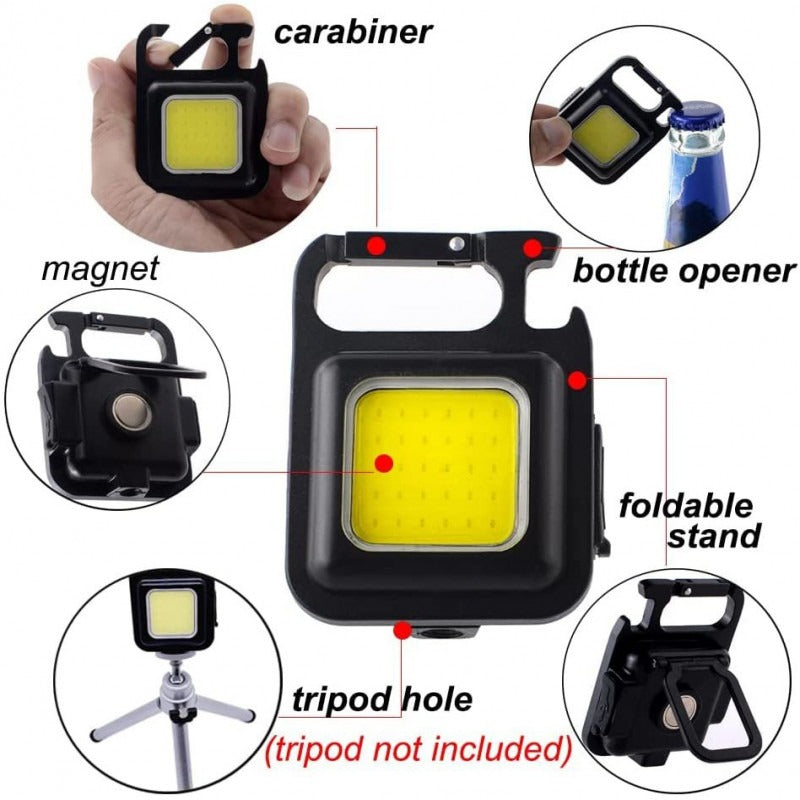 ⭐ COB Rechargeable Keychain Light – Ultra Bright, Portable & Multi-Functional
