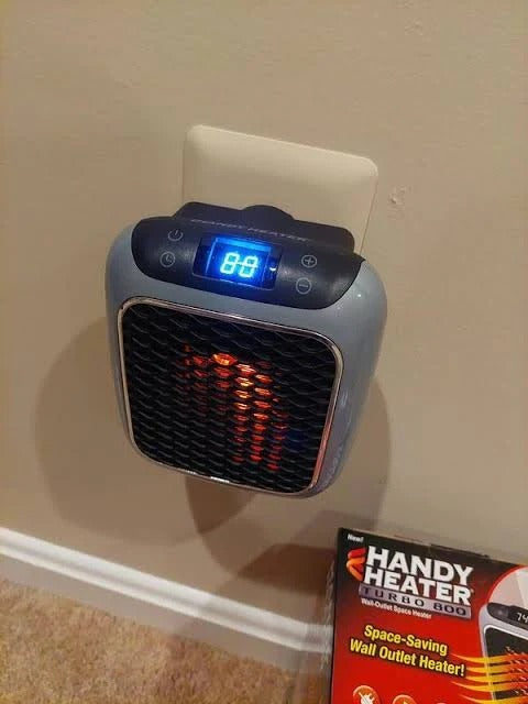 Handy Heater 800watts Wall Mounted Outlet Small Space Heater With Adjustable Thermostat