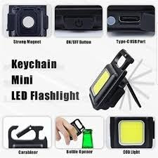 ⭐ COB Rechargeable Keychain Light – Ultra Bright, Portable & Multi-Functional
