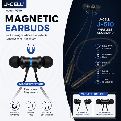 G-CELL | J-511 | Long Lasting Battery | Bluetooth NeckBand