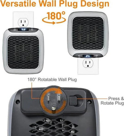 Handy Heater 800watts Wall Mounted Outlet Small Space Heater With Adjustable Thermostat