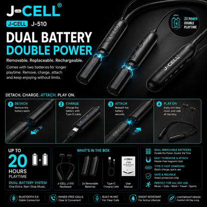 G-CELL | J-511 | Long Lasting Battery | Bluetooth NeckBand