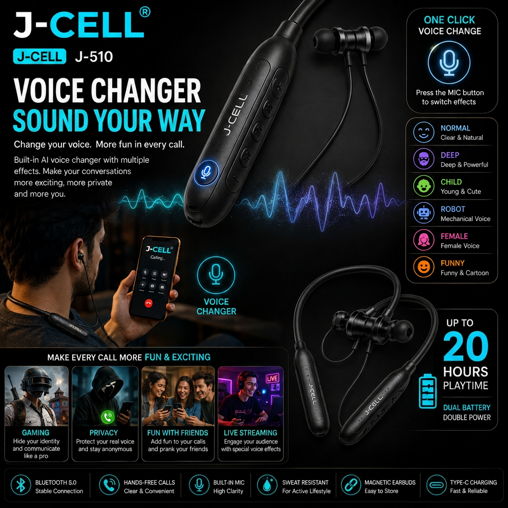 G-CELL | J-511 | Long Lasting Battery | Bluetooth NeckBand