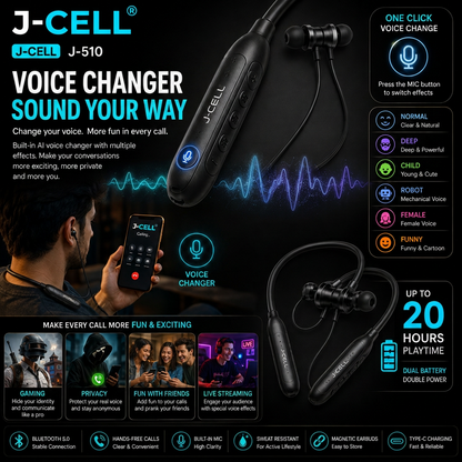 G-CELL | J-511 | Long Lasting Battery | Bluetooth NeckBand
